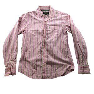 Abercrombie & Fitch Men's Shirt Medium Striped Pink Long Sleeve Button Up